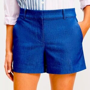 The Loft Rivera Chambray Denim Womens Shorts Dark Blue Size 8
